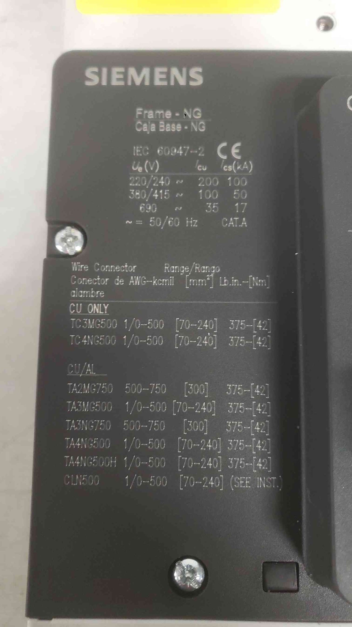 Siemens 1000A 600V 3 Pole Breaker LNX3N100MA4UCM5 (SKU: 112380)