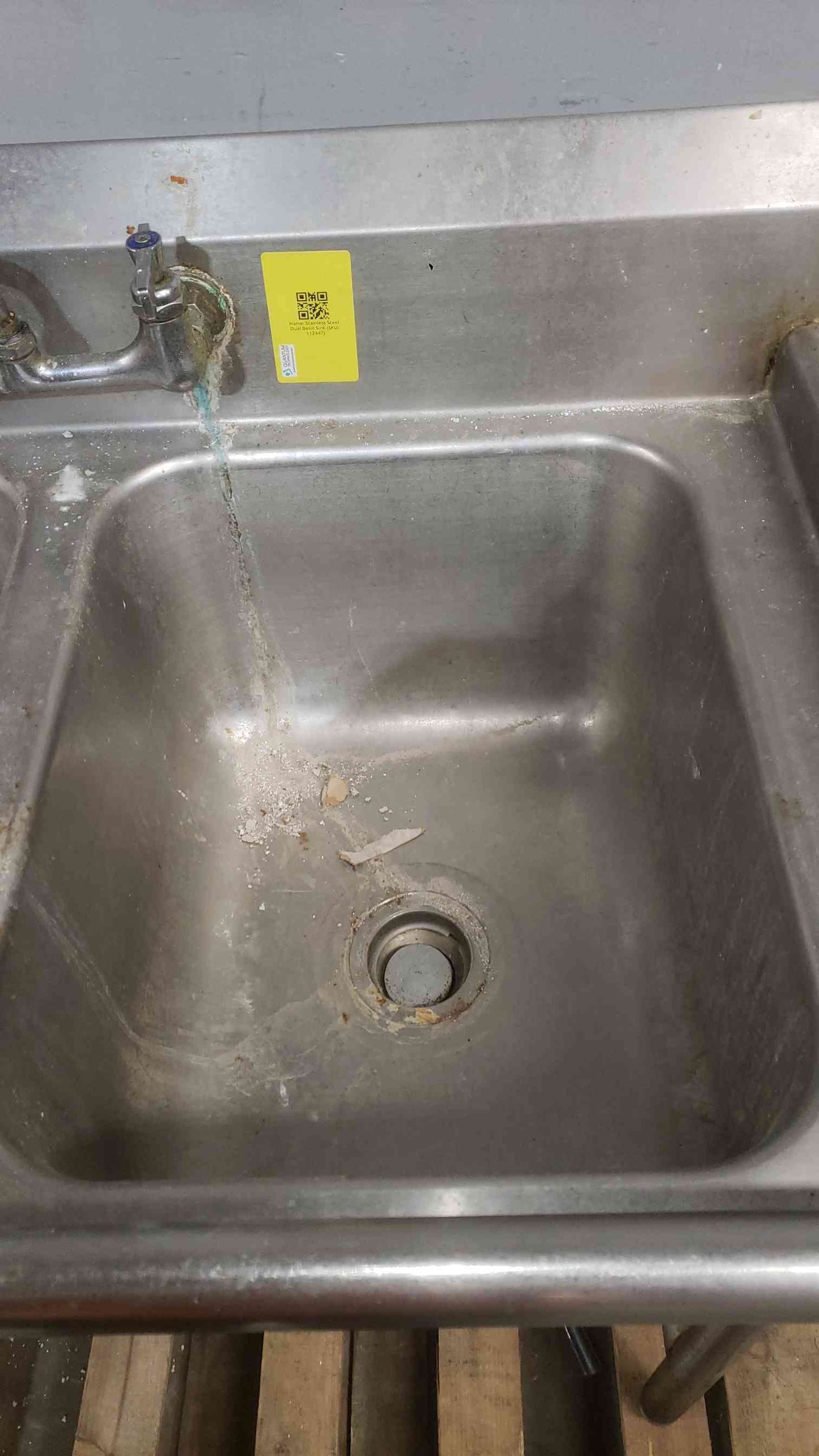 Stainless Steel Dual Basin Sink Cafeteria / Lab Use (SKU: 112447)