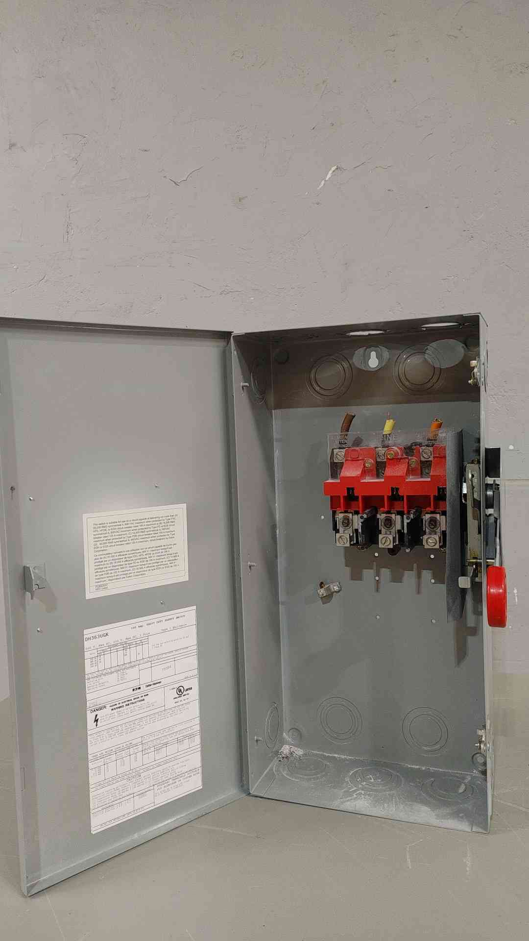 EATON 100A, 600V~, 60Hz, 250V Heavy Duty Safety Switch DH363UGK(SKU: 112471)