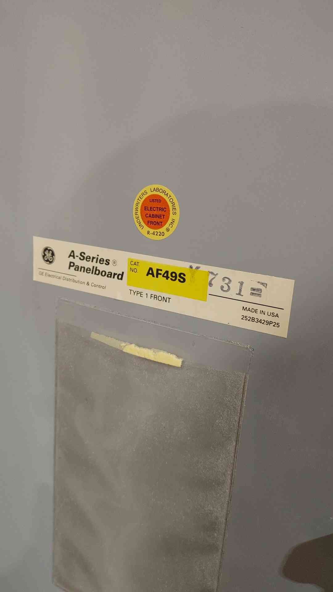 GE A-Series 600A 480/277V 3PH 3W Panelboard AF49S w/ Main (SKU: 112505)