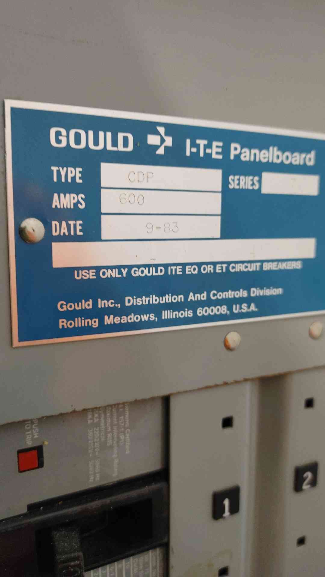 Gould Siemens I-T-E 600A 480/277V Commercial Panelboard CDP7 Distribution Power Panel(SKU: 112532)
