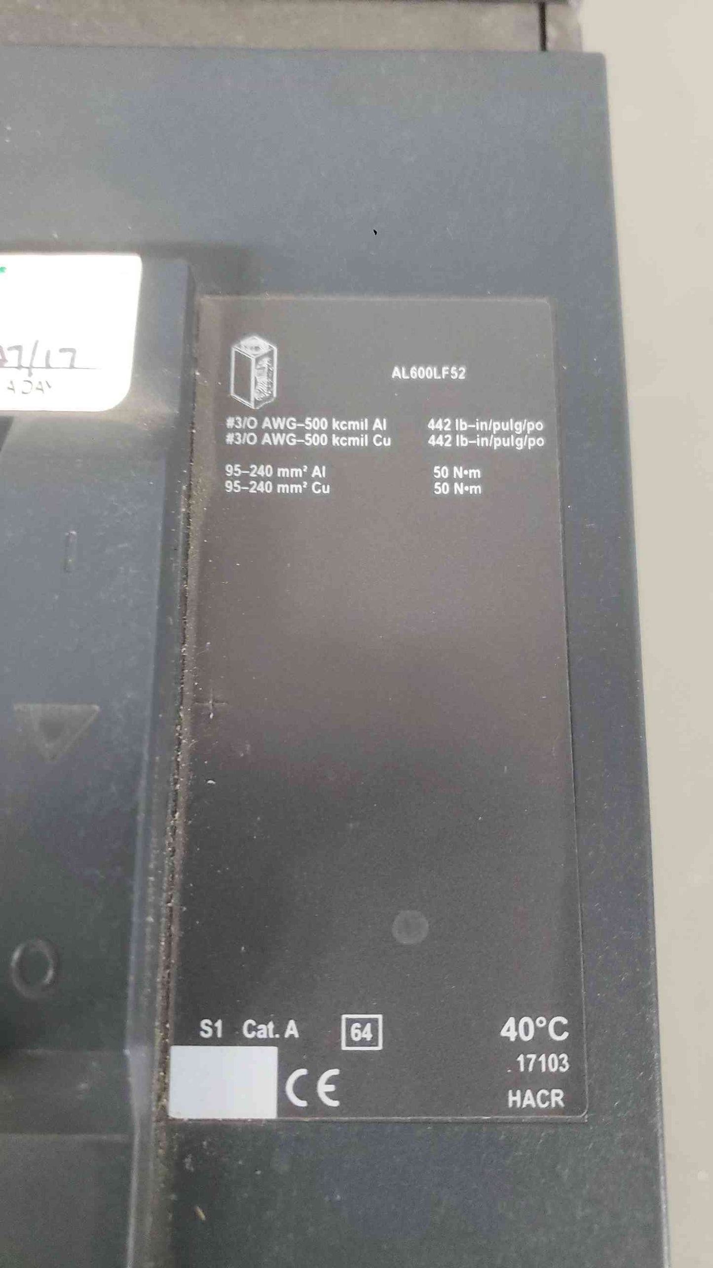 Square D 400A 600VAC 3 Pole Breaker LJA36400CU54X I-Line Bad Trip (SKU: 112536)