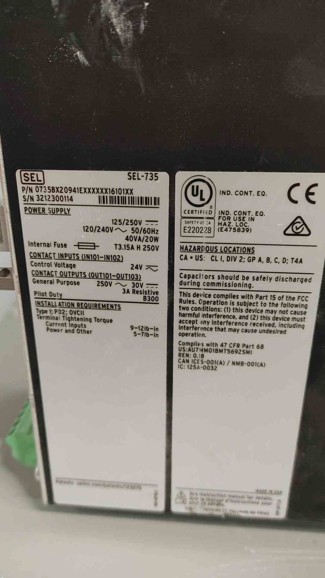 Schweitzer Power Quality & Revenue Meter SEL-735(SKU: 112566)