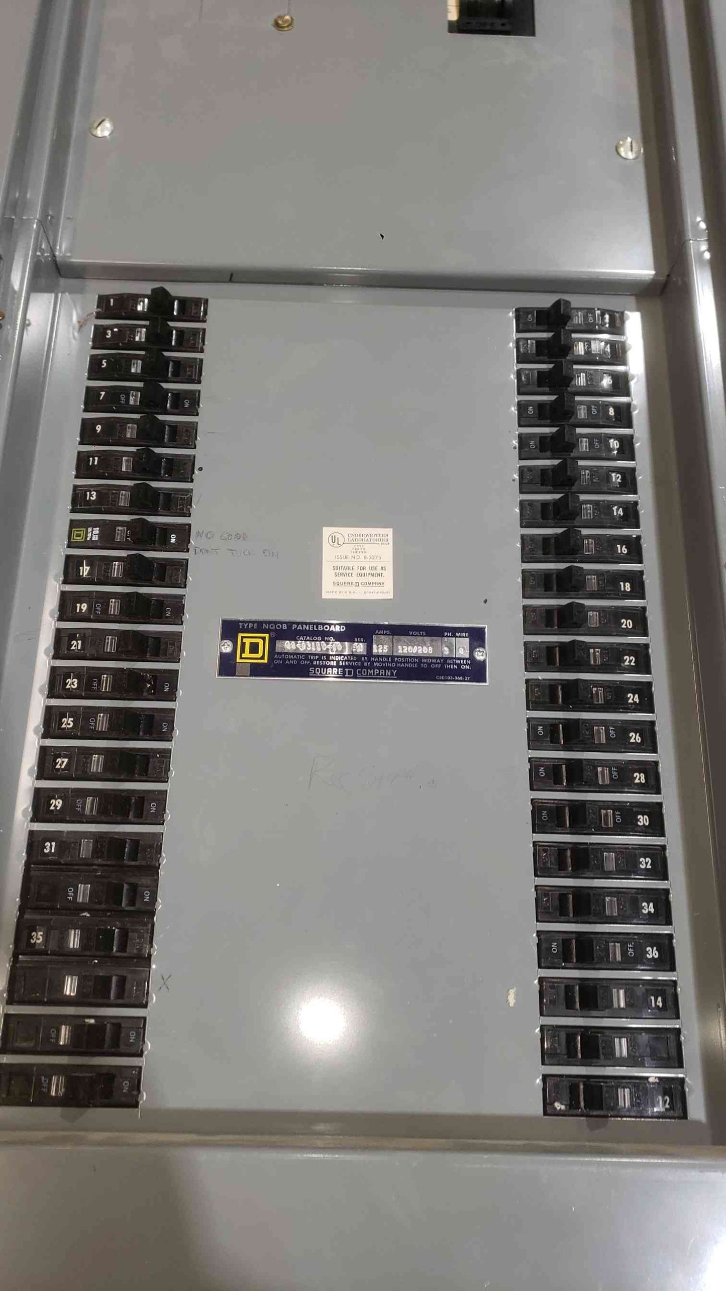Square D 125A 120/208 3PH 4W Panelboard NQOB (SKU: 112660)
