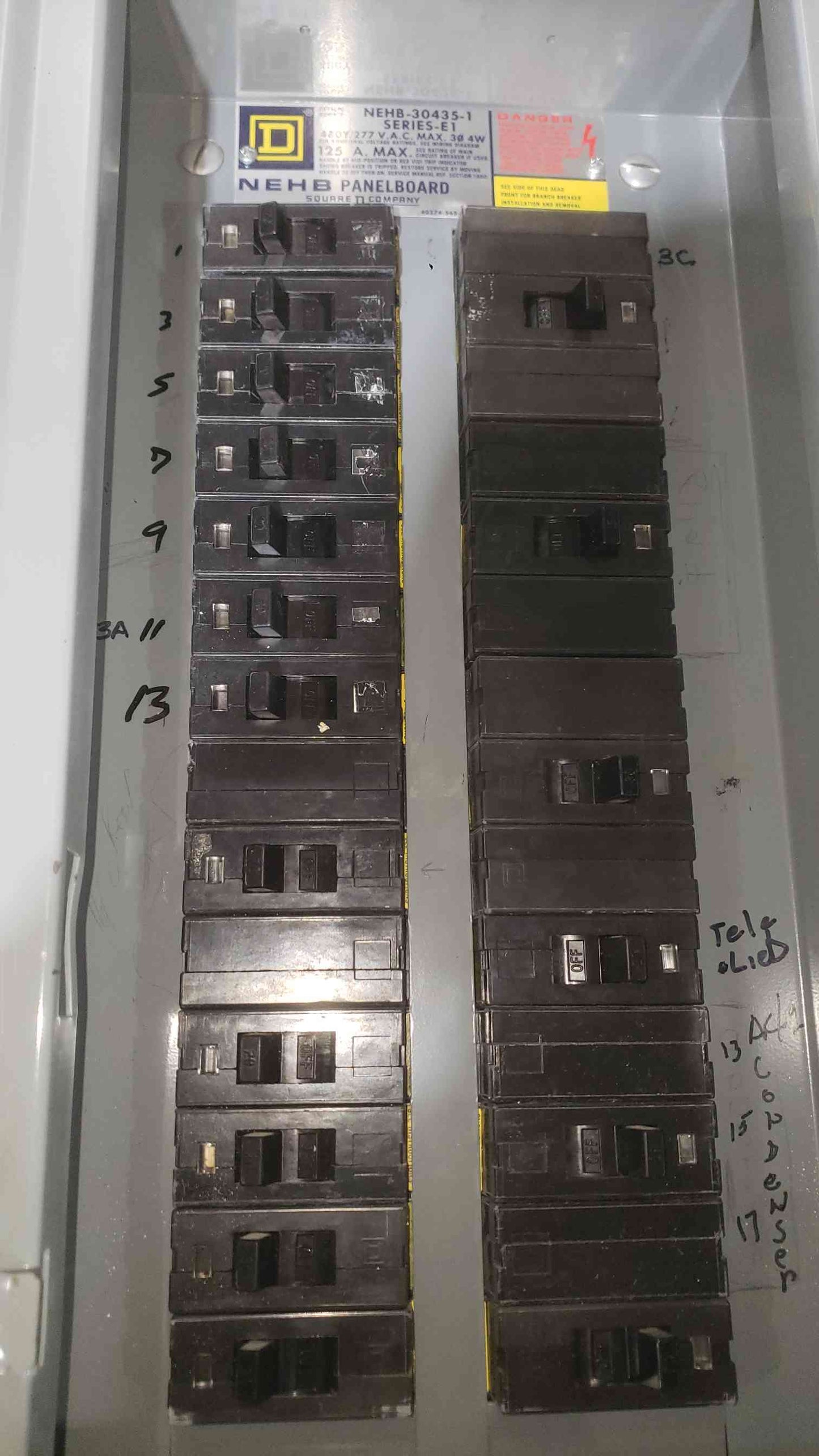 Square D 125A 480Y/277 3PH 4W Panelboard (SKU: 112702)