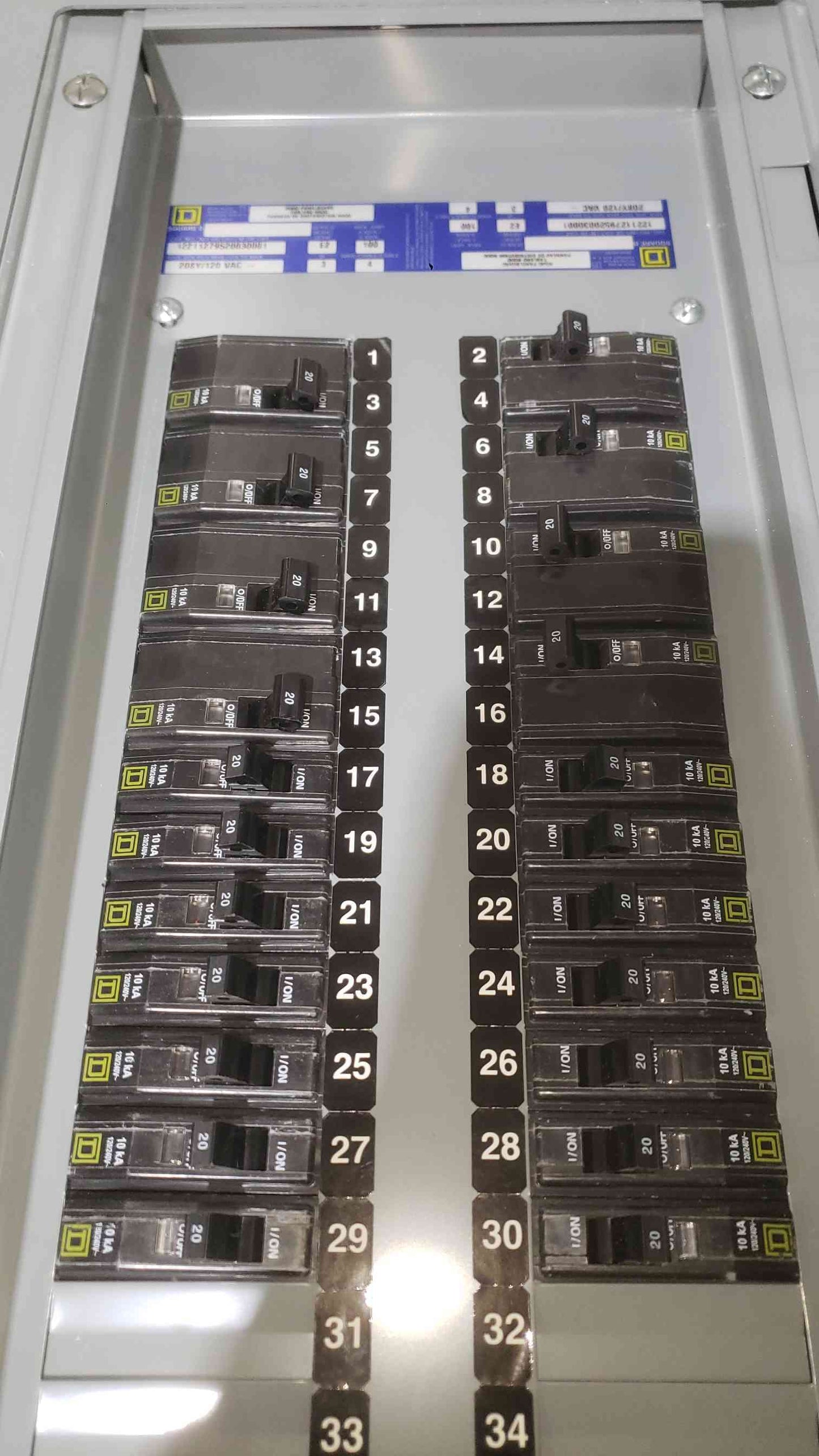 Square D 100A 208Y/120 3PH 4W Panelboard NQOD (SKU: 112709)