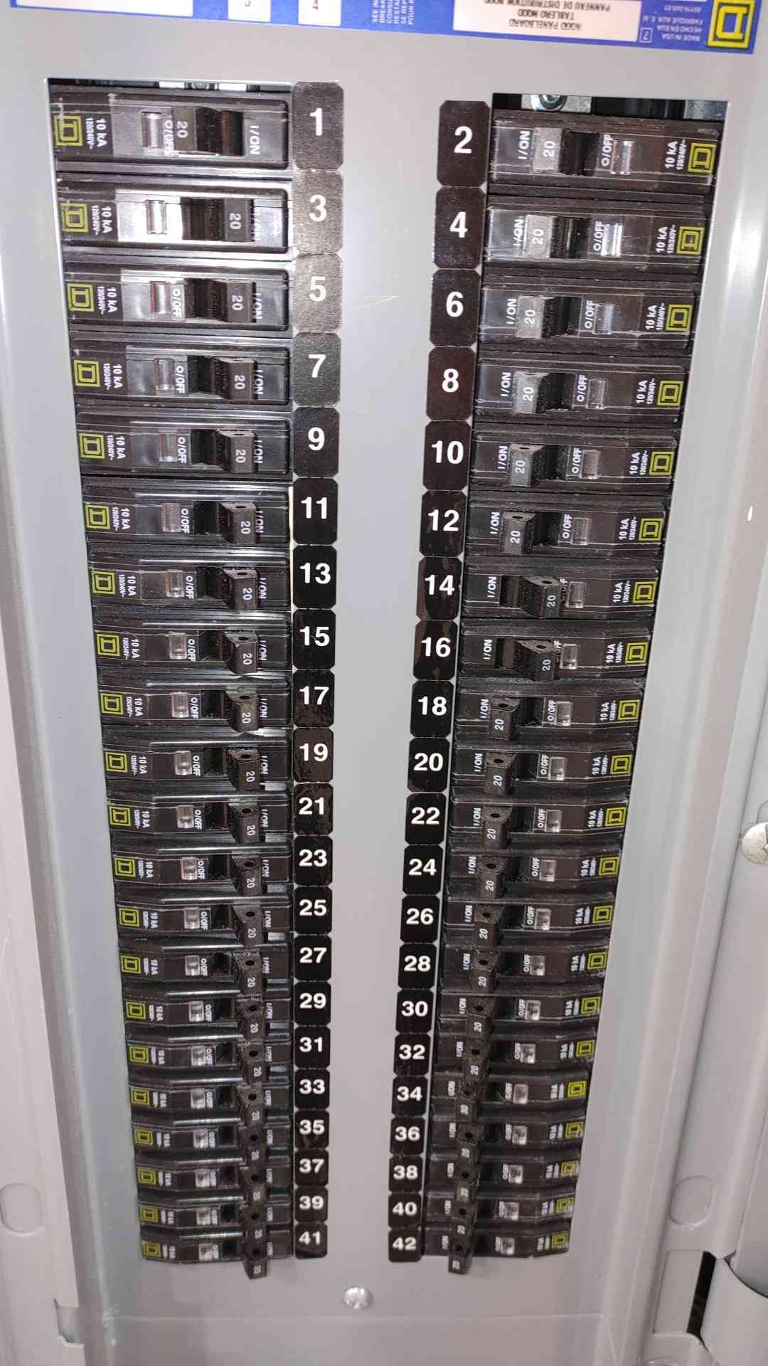 Square D NQOD 150 Amp 208Y/120V 3-Phase 42-Circuit Main Breaker Panelboard w/ Breakers & Main (SKU: 112718)