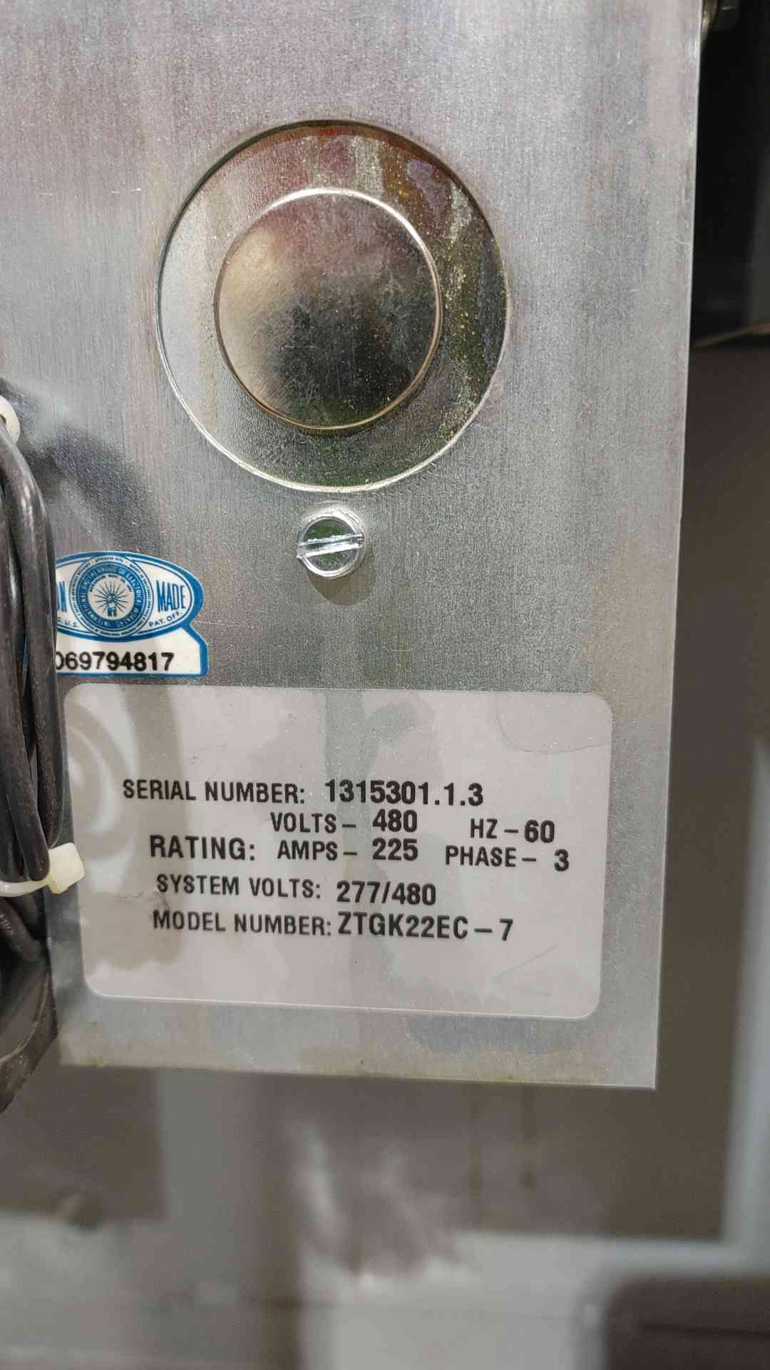 GE Zenith ZTG Series 225A 480V 3PH Automatic Transfer Switch ATS ZTGK22EC-7(SKU: 112948)