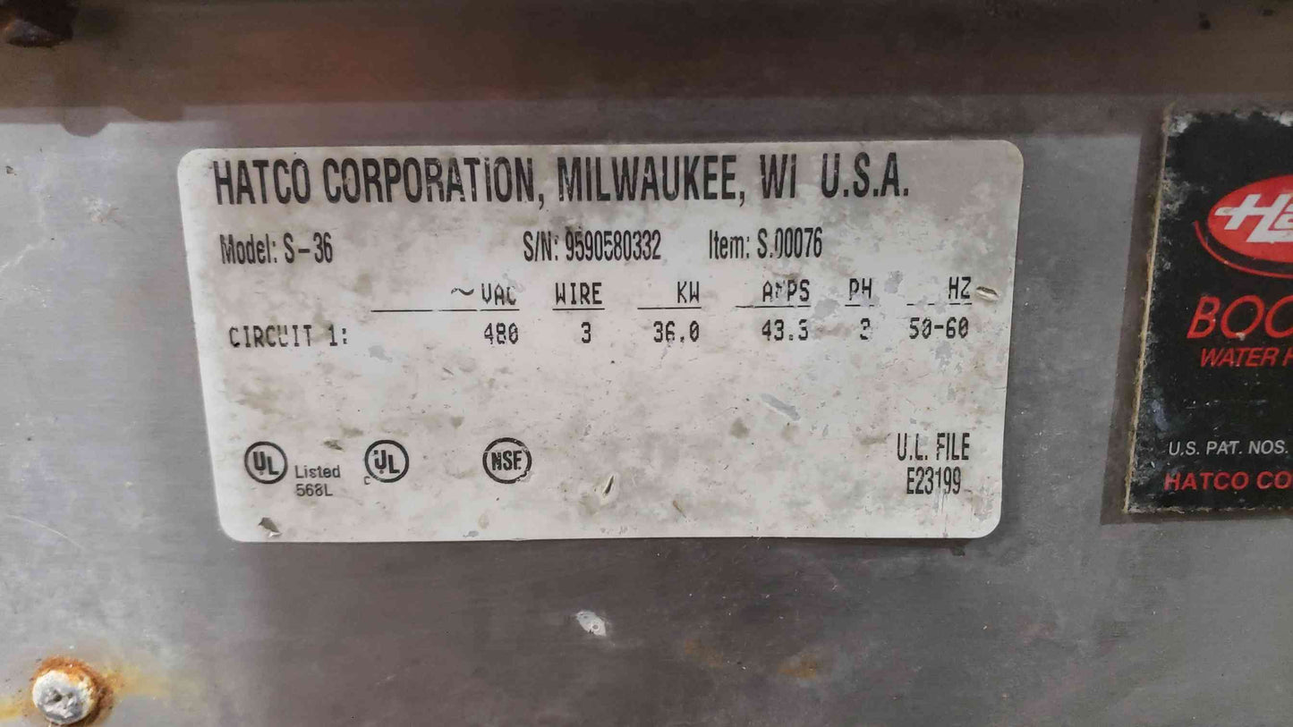 Hatco S-36 Imperial Electric Booster Water Heater - 36kW 480V 3PH - 16 Gallon (SKU: 112986)