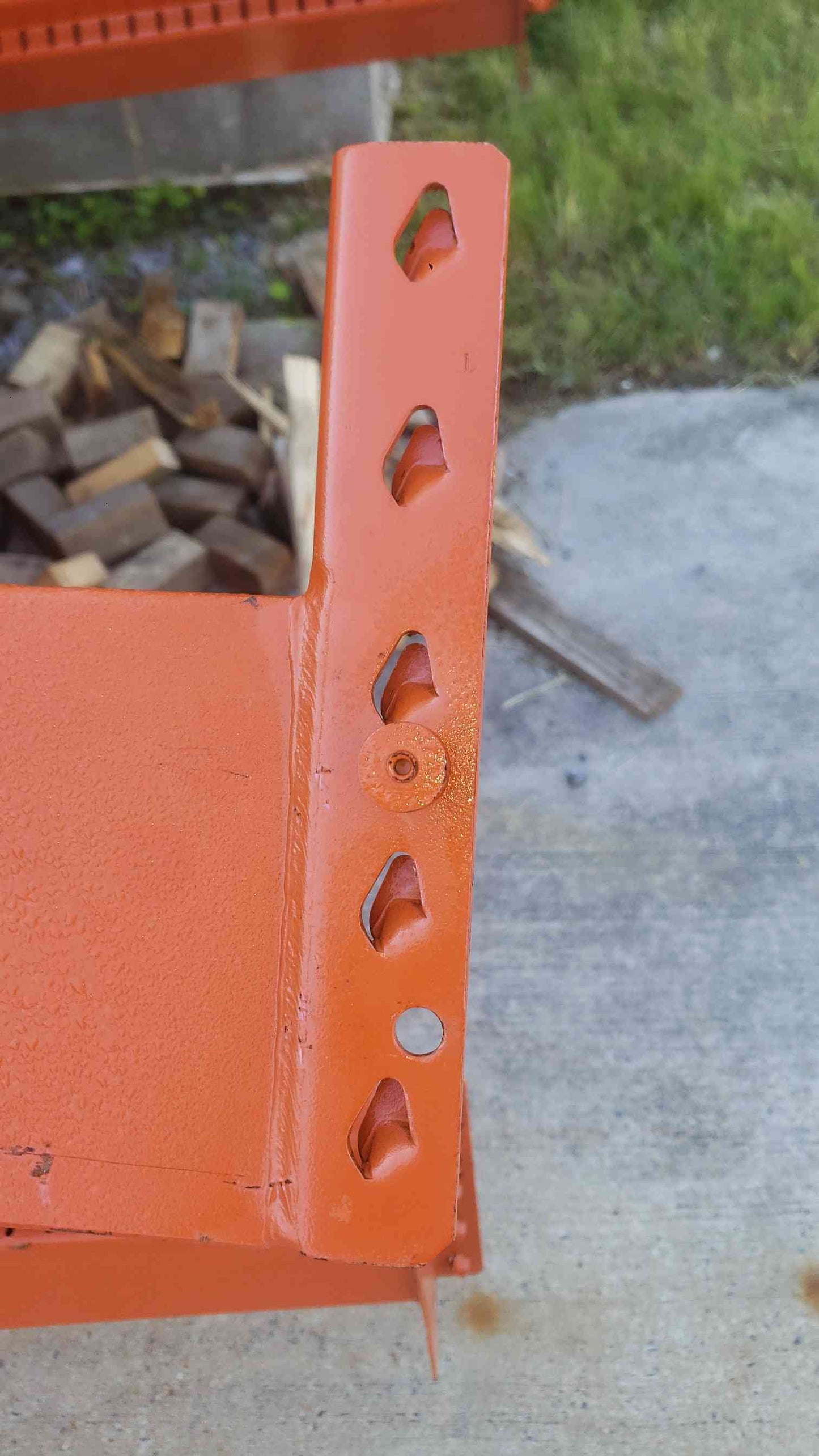 108" Teardrop Pallet Rack Beams - 9ft Orange Step Beam - Heavy Duty Warehouse Racking (SKU: 113060)