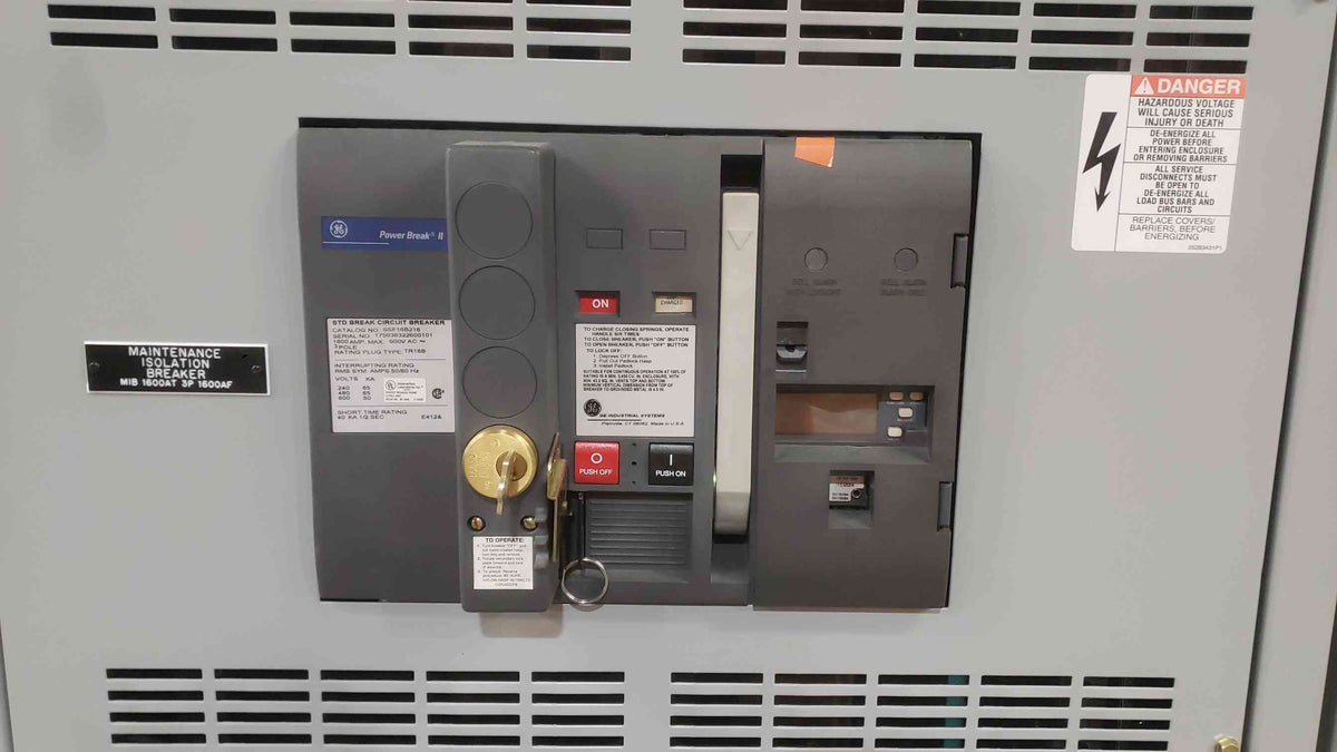GE Spectra Series 1600A Switchboard | 480V 3P 4W | 65kA | (3) SSF16B216 Breakers (SKU: 113179)