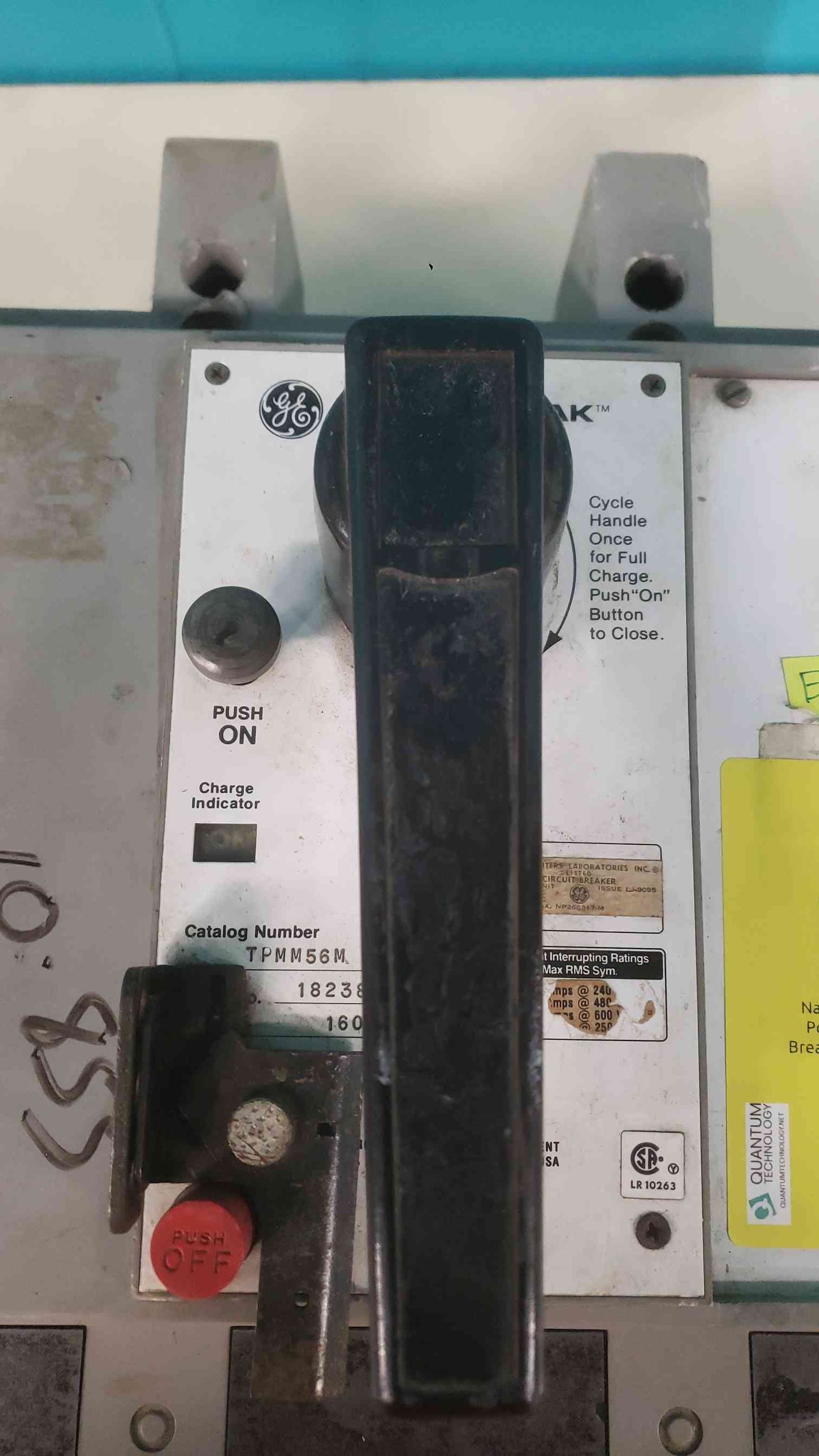 GE PowerBreak 1600A Circuit Breaker TPMM56M 3-Pole 600V Stationary Manual 1600 Amp (SKU: 113203)