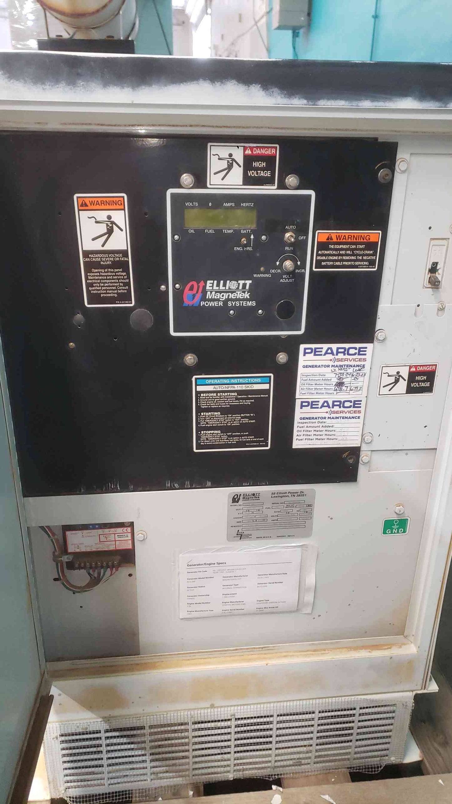 AS-IS 20KW Elliott MagneTek 20 RN 120/240V 1PH LP/NG 693 Hrs.(SKU: 113350)