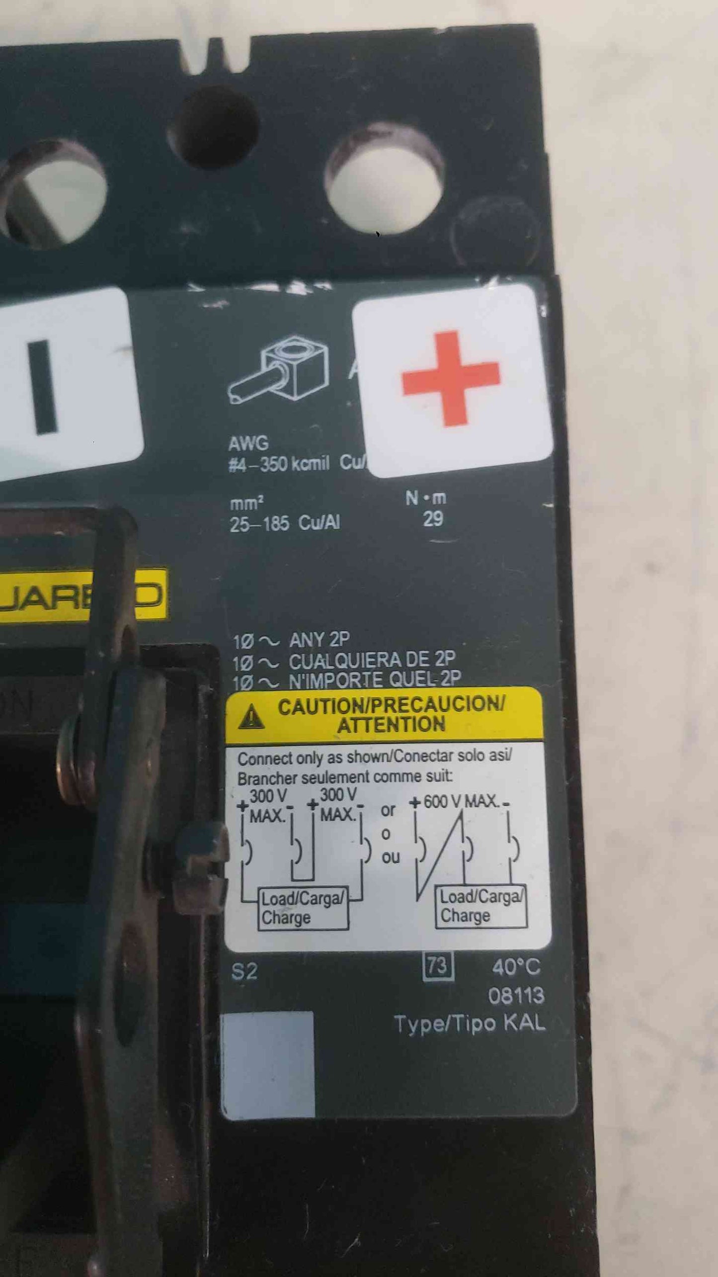 Square D KAL36070 K-Frame Circuit Breaker 70A 3 Pole 600V 500VDC MCCB 516785P3 (SKU: 113645)