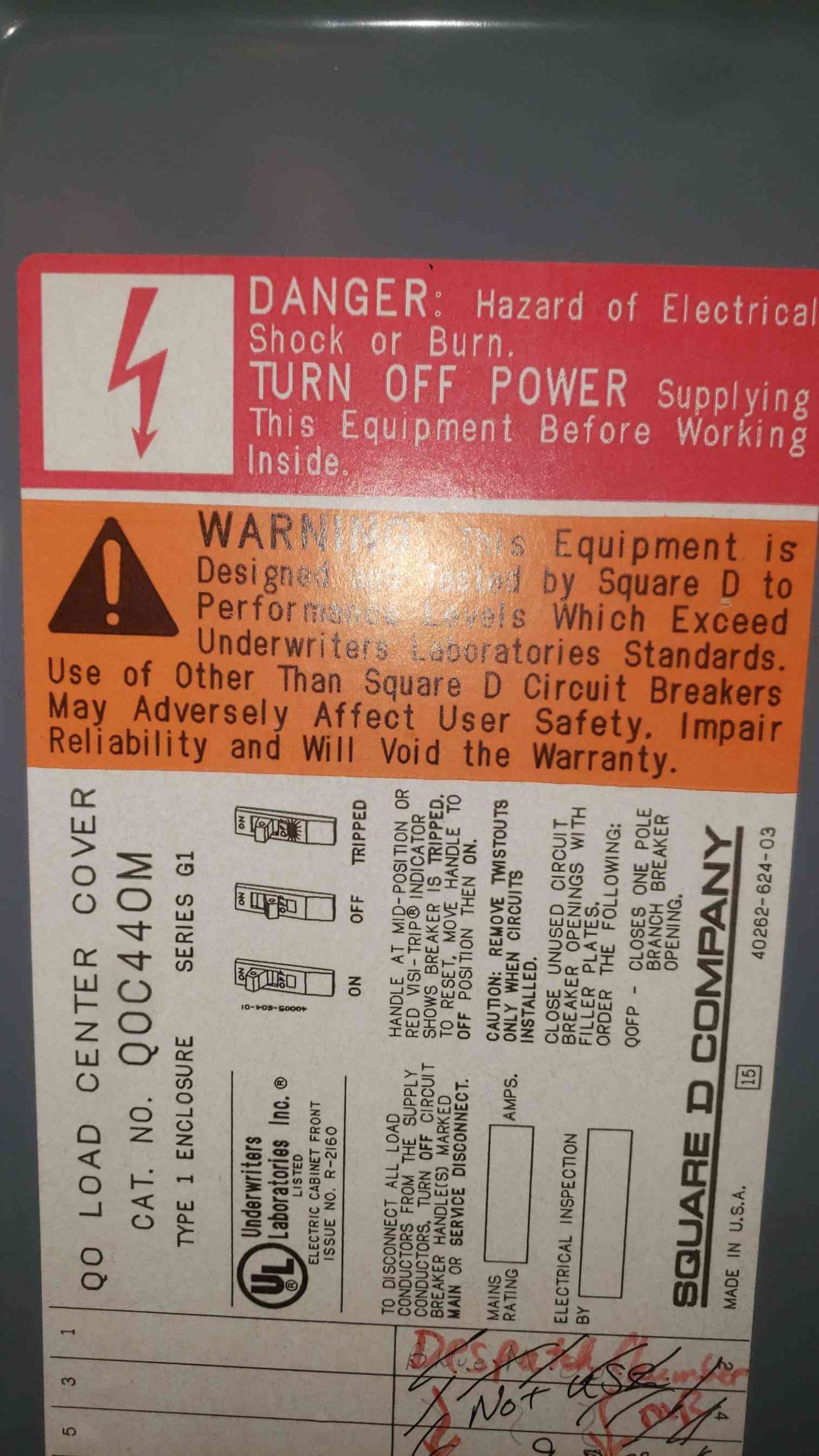 Square D QO 3 Phase Panelboard 200A Main Breaker 80A 60A 50A 40A 30A Multi-Pole QO