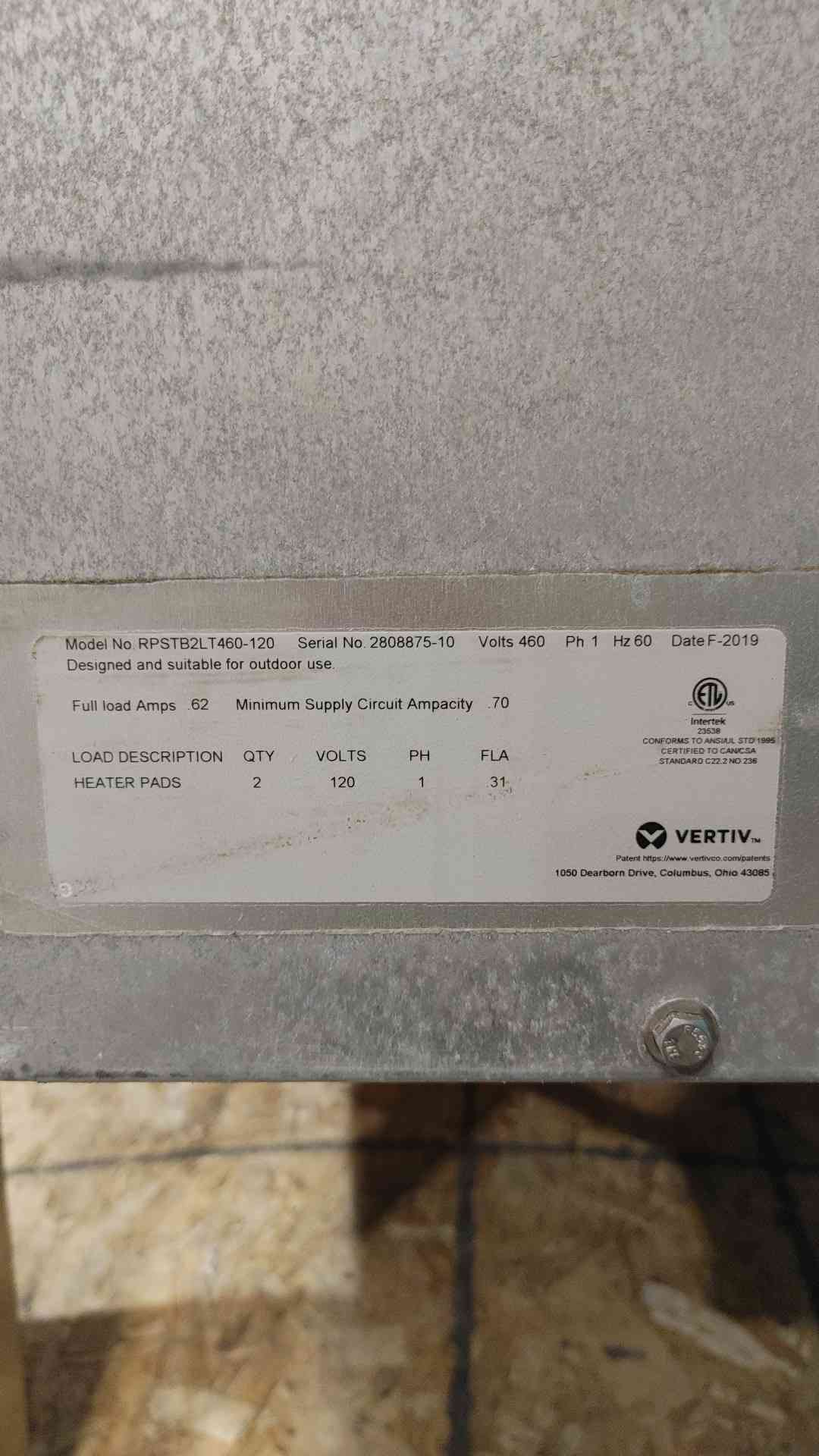 Vertiv Liebert 460V 3Ph Air Cooled Condenser MCS056E8ADS889 2x Ziehl Abegg EC Fan
