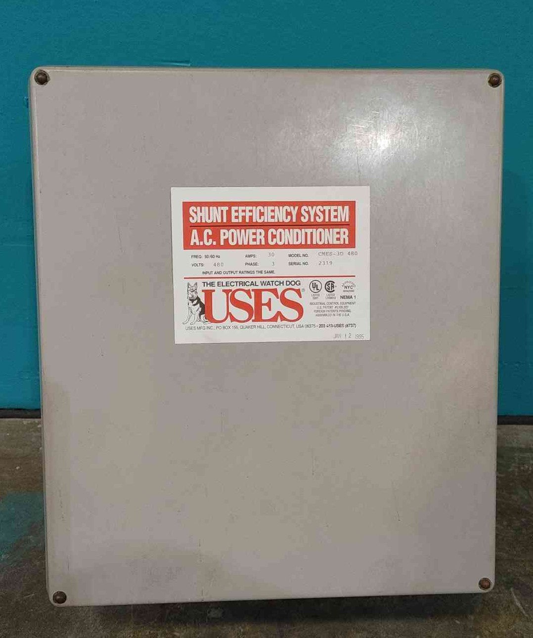 Shunt Efficiency System 30A, 480V, 3PH AC Power Conditioner. Model: CMES-3D  480V (Sku 114178)