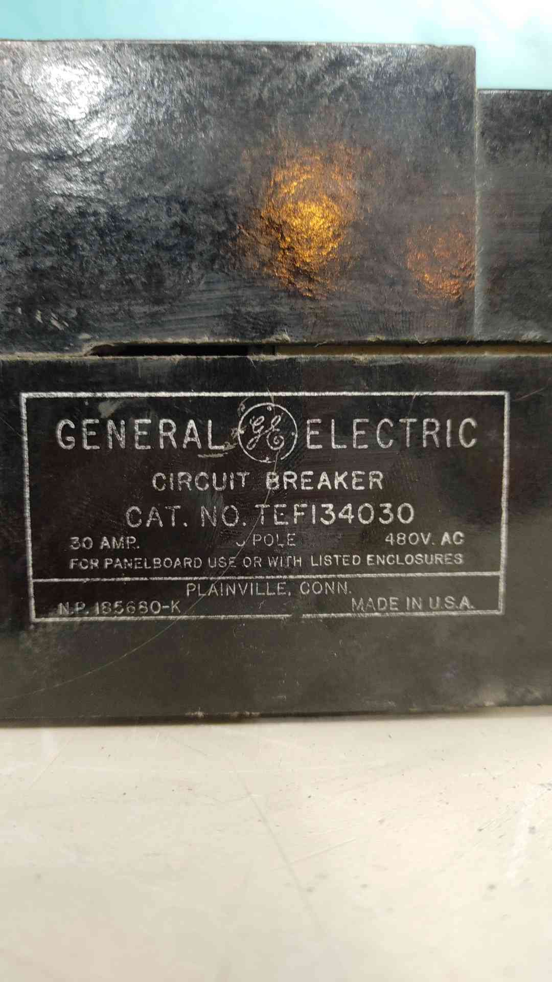 GE TEF134030 30 Amp 3 Pole Circuit Breaker TEF Frame 480V 30A General Electric