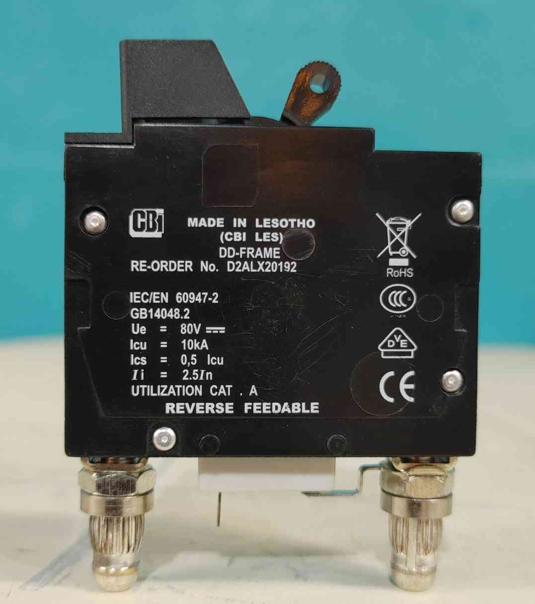 (New) CBI 100A DC Bullet Circuit Breaker D2ALX20192 80V 407998277 Telecom BDFB PDU