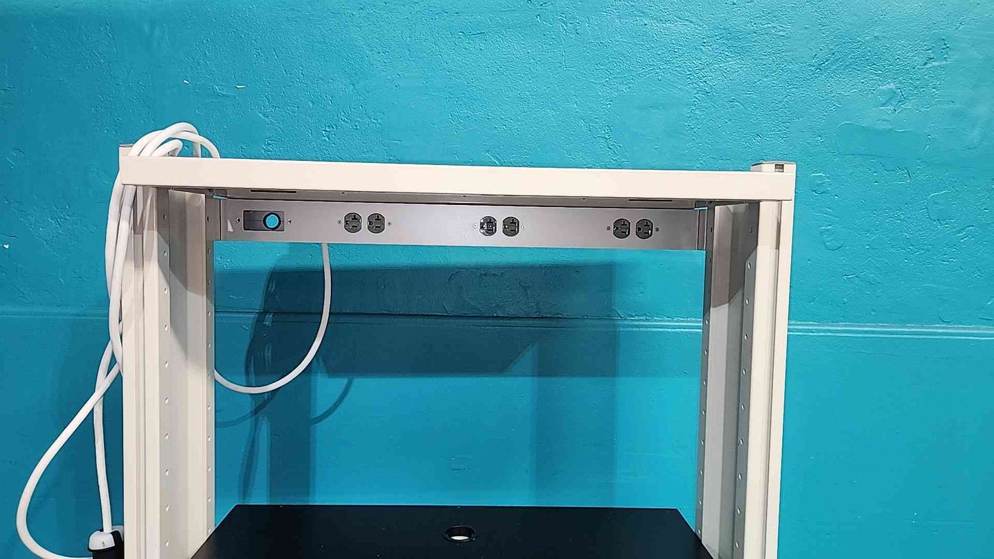 Rolling 3' Lab Desk/Table W/ PDU Strip & Shelf (SKU: 115162)