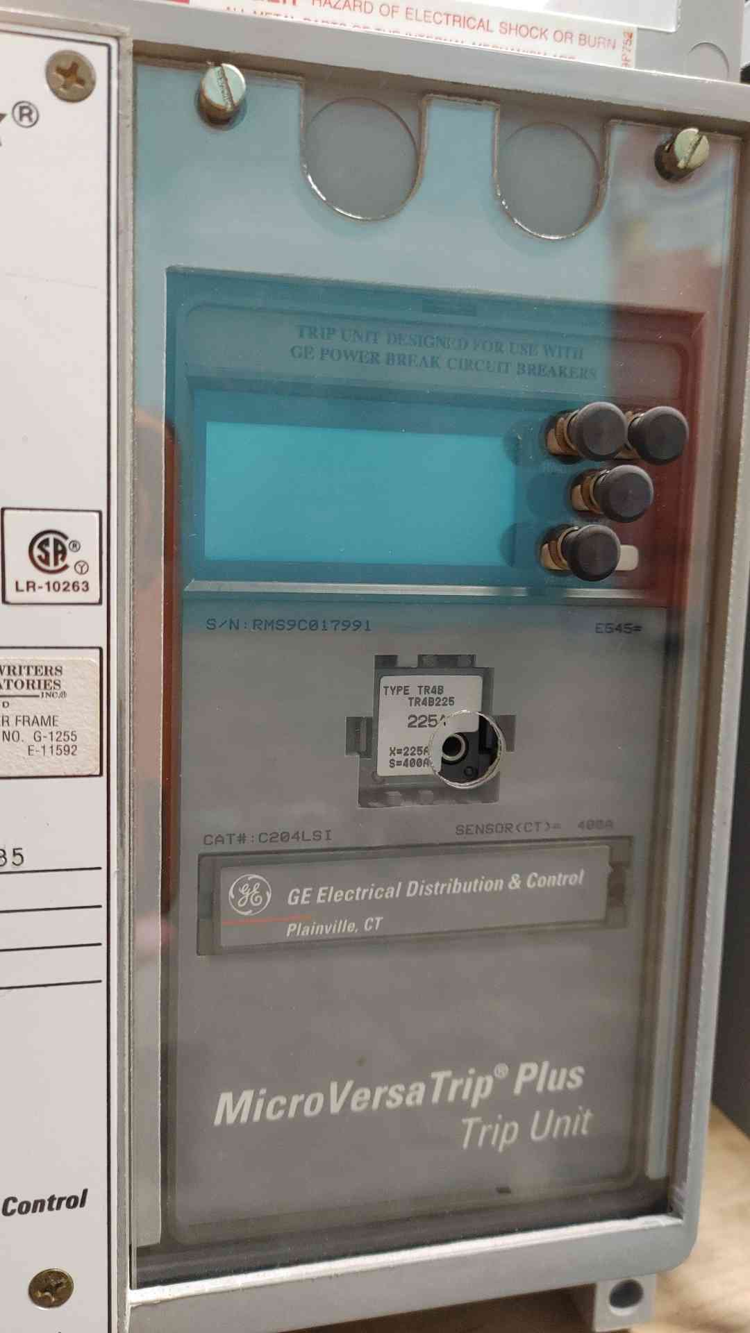 GE Power Break TC84TTR 400A Circuit Breaker Drawout MicroVersaTrip Plus 800A Frame