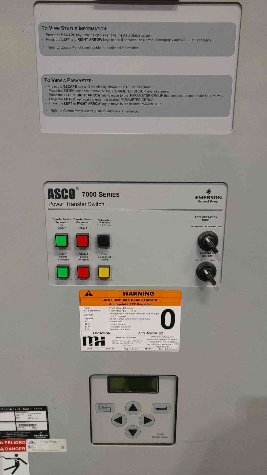 ASCO 7000 Series 200A Automatic Transfer Switch 480V 3Ph ATS J7ADTS030260N5XC