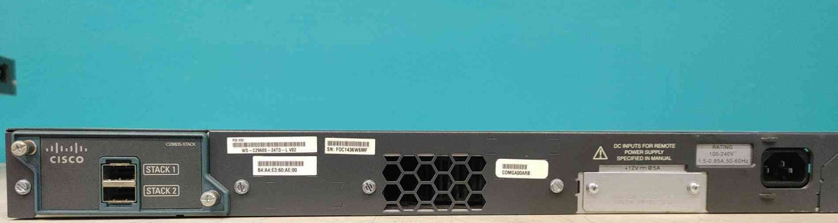 Cisco Catalyst WS-C2960S-24TD-L 24-Port Gigabit Switch 2x 10G SFP+ FlexStack