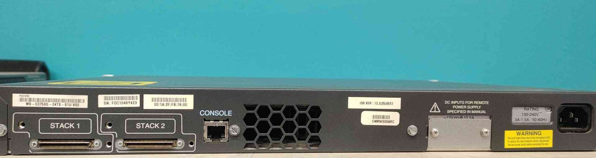 Cisco Catalyst WS-C3750G-24TS-S1U 24-Port Gigabit Layer 3 Switch 4x SFP StackWise