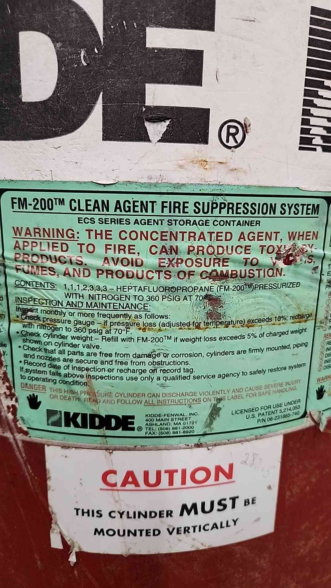 KIDDE 149 LBS FM-200 Fire Suppression System (SKU: 116124)