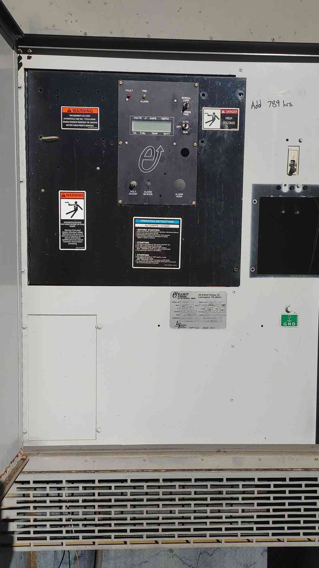 Elliott Power Systems 40 kW Diesel Generator Isuzu 4BG1 120/240V 40RD Enclosed 973h TESTED