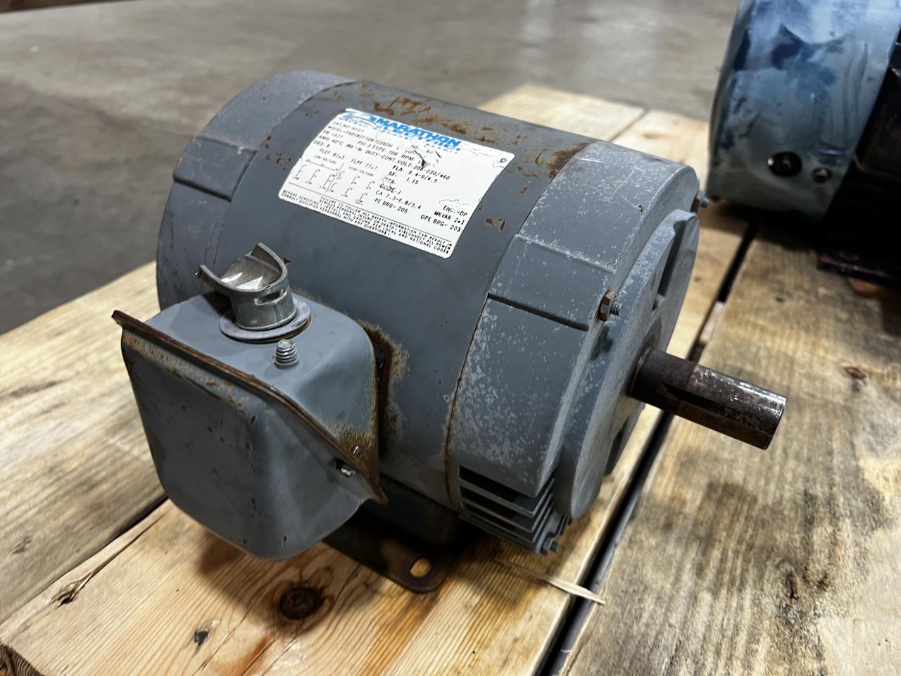 Marathon Electric, 3 Phase, AC Motor, 3 HP, 1740 RPM, Used DSLP1050