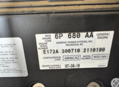 50KW Generac SG050 120/240 1PH Nat Gas LP Generator 187hrs  '10 (SKU: 111131)