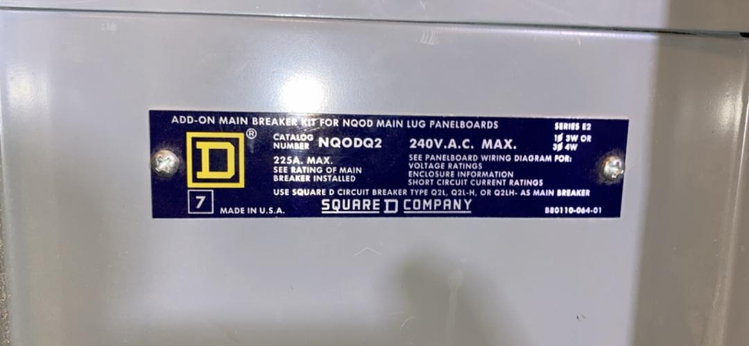 Square D NQODQ2 Complete Panelboard 225A 240V 3PH