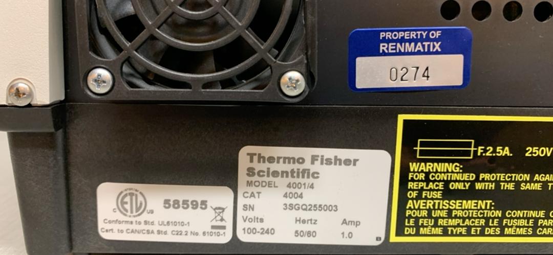 Thermo Scientific Genesys 20 Model 4001/4 in working condition prior to being moved to storage(S6LLST6429)