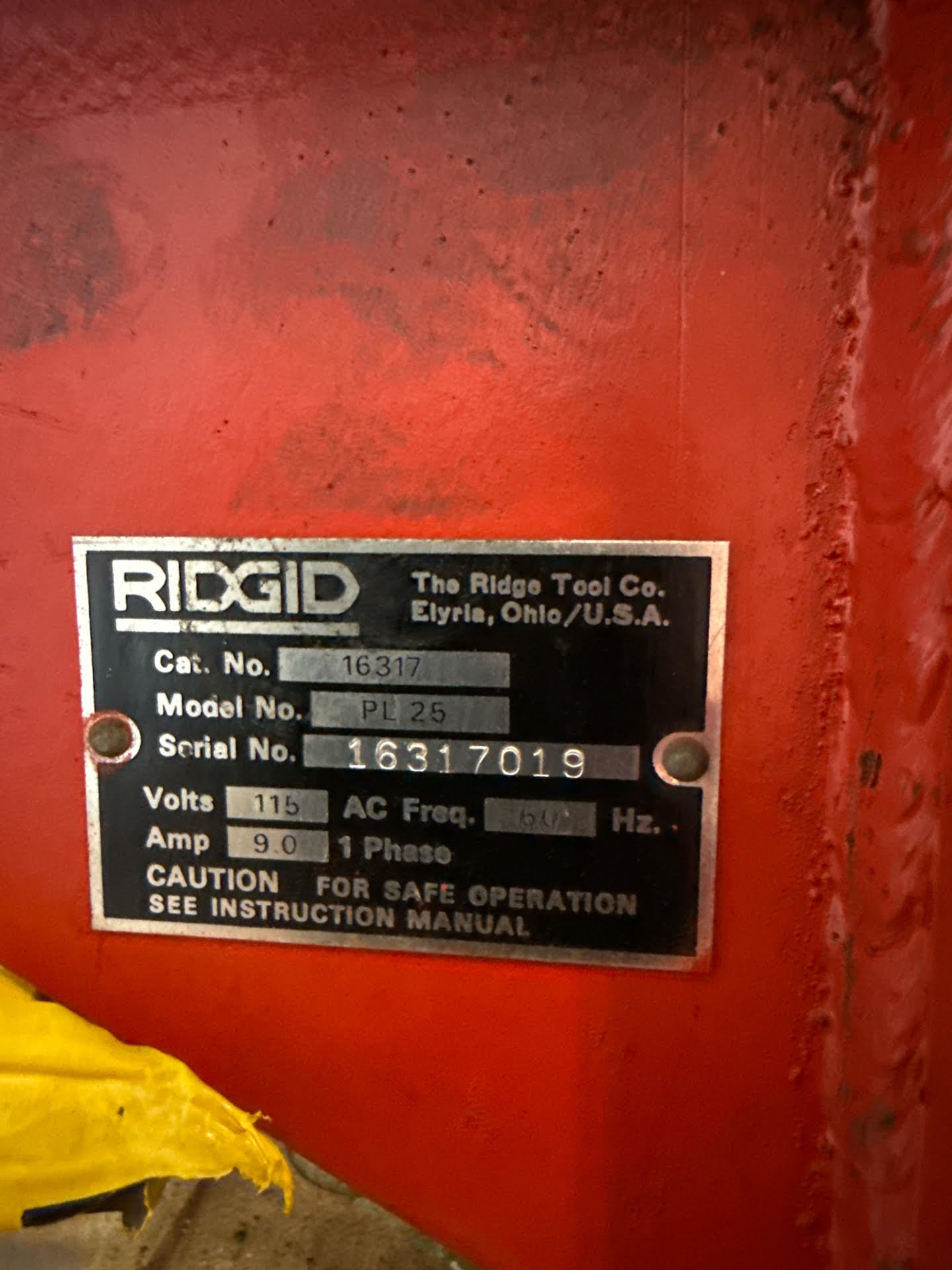 RIDGID PL25 Hydraulic Lift Hydraulic Power Source 115 V