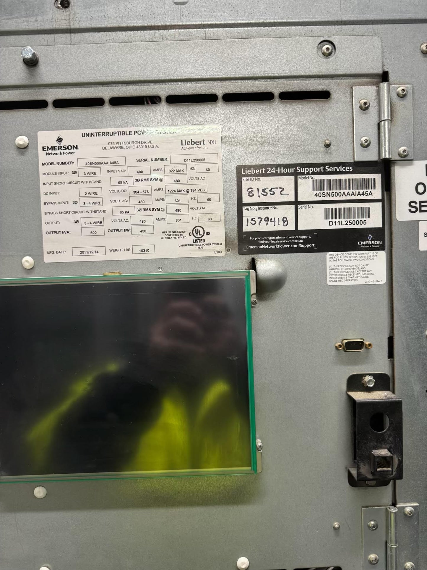 450KVA Liebert Vertiv NXL UPS 480V