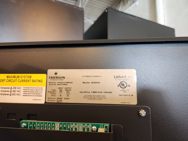 Liebert FPC Power Distribution Center Double Sided - Model FPA22C417MS7423 - 480V/208V (Sku:116333)