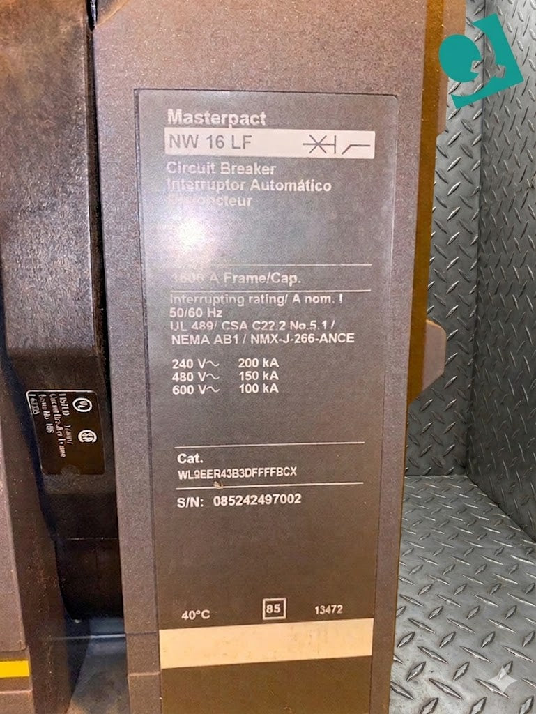 Square D NW16LF Masterpact 1600A Circuit Breaker (S6LLST1578)