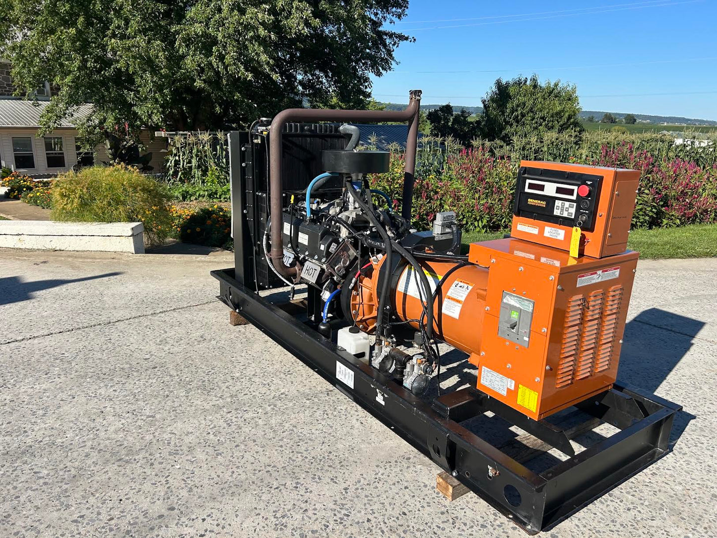 Generac 105 kW Natural Gas Generator 120/240V 1PH Skid Mounted SG0100 279Hr