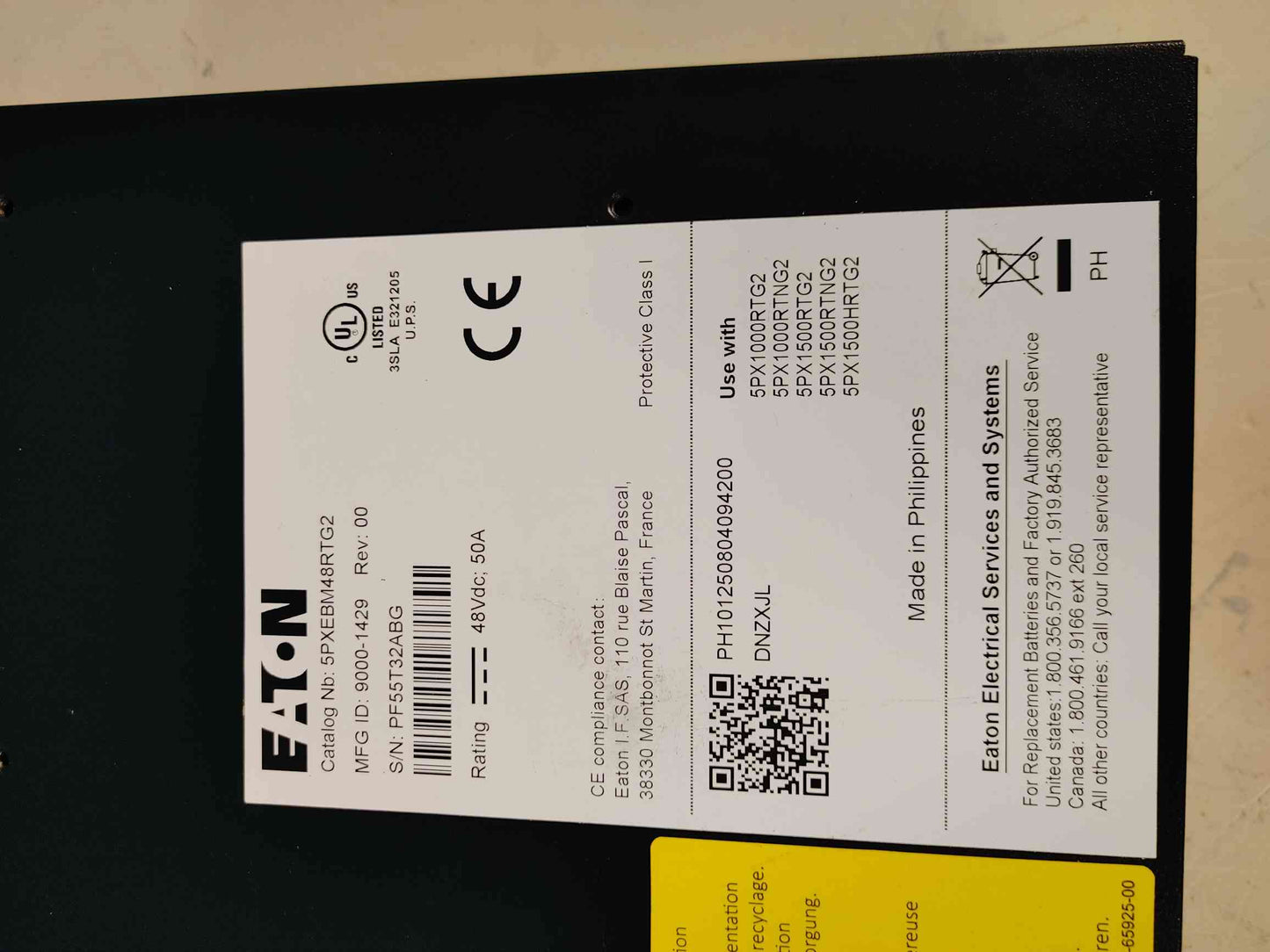 Eaton 5PXEBM48RTG2 5PX G2 48V 2U Rack Extended Battery Module 1000 1500 EBM (SKU: 112530)