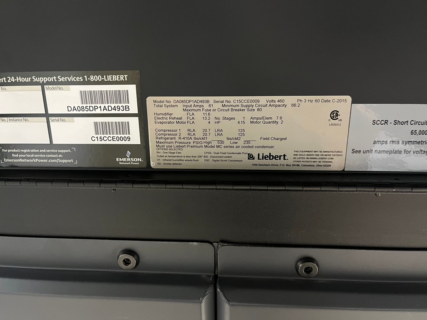 Liebert DSE DA085 85kW Precision CRAC Pump Economized & Condenser MCL220 Bundle '15 (SKU: 112970)