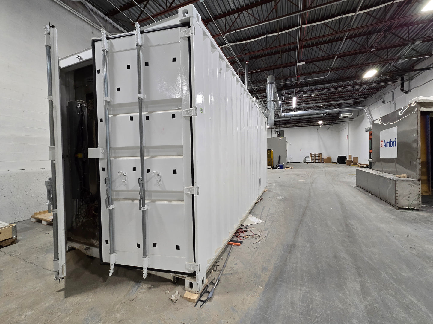 Large Industrial Oven w/ Built-in Controls Room in Shipping Container (SKU: 112031)