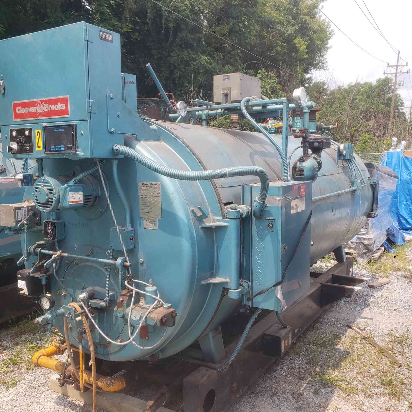 Cleaver Brooks CB200-70 70HP Packaged Boiler 125 PSI Dual Fuel Gas Oil