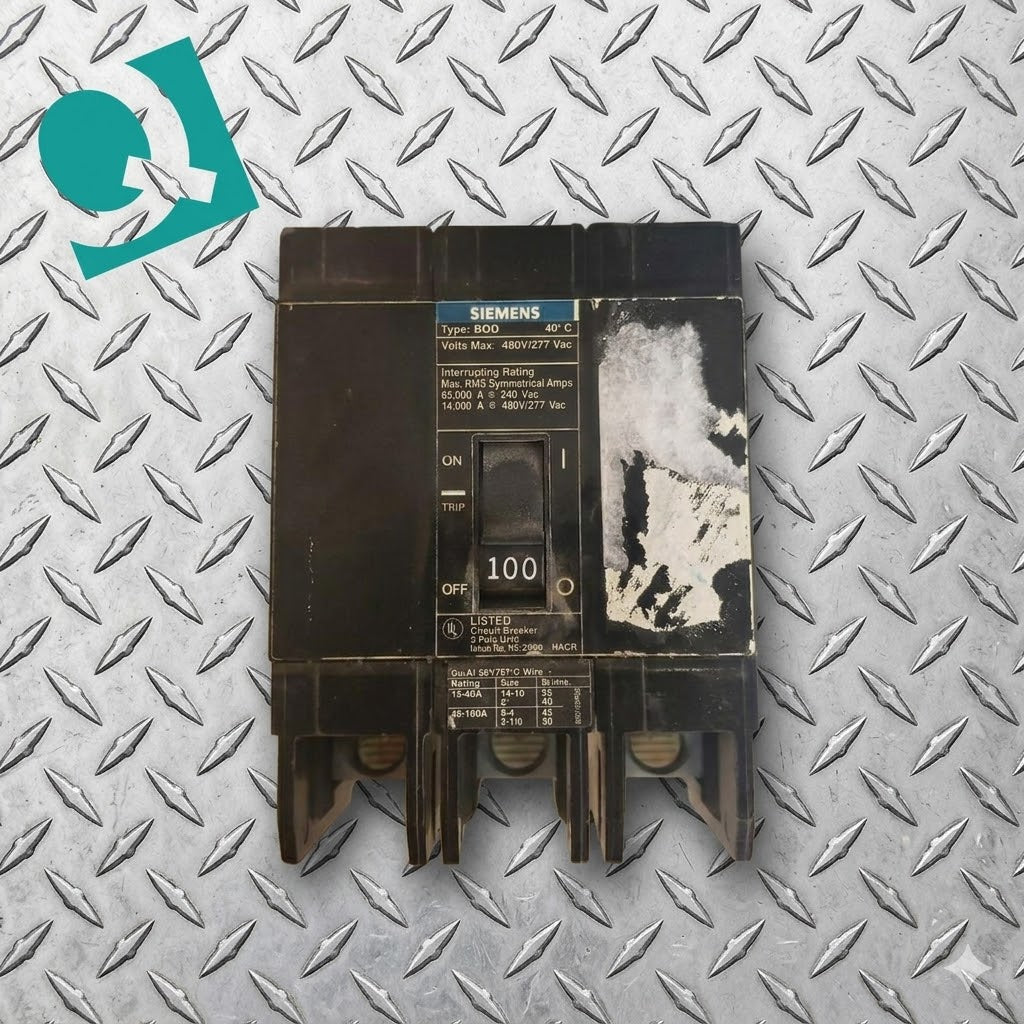 Siemens BQD3100 100A 3-Pole 480V Bolt-On Industrial Breaker BQD 3PH 100 Amp (S6LLST9236)