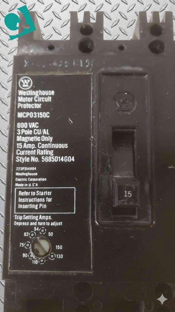 Westinghouse 15A 600VAC 3 Pole Breaker MCP03150C (SKU: 109595)