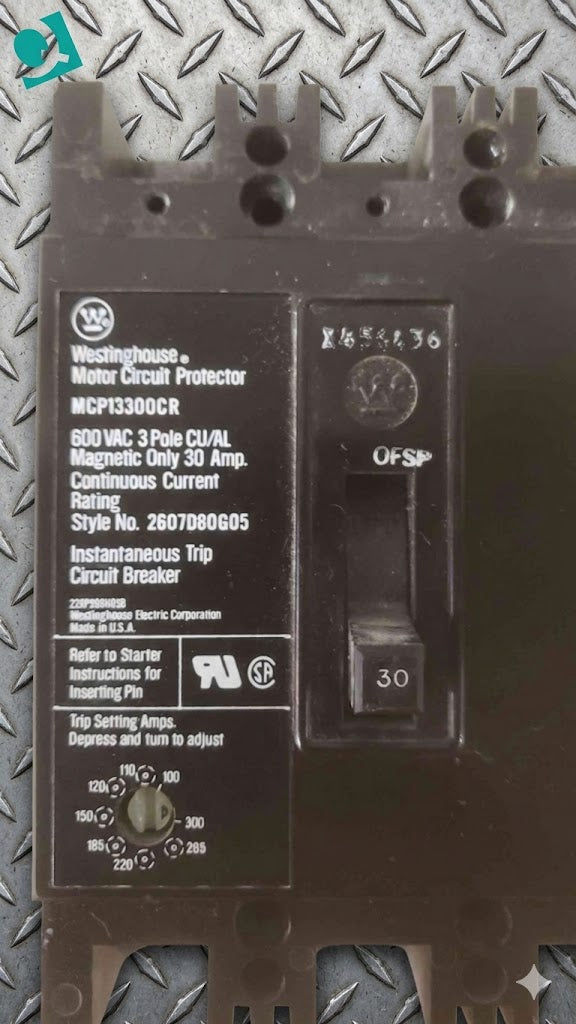 Westinghouse 30A 600VAC 3 Pole Breaker MCP13300CR (SKU: 109604)