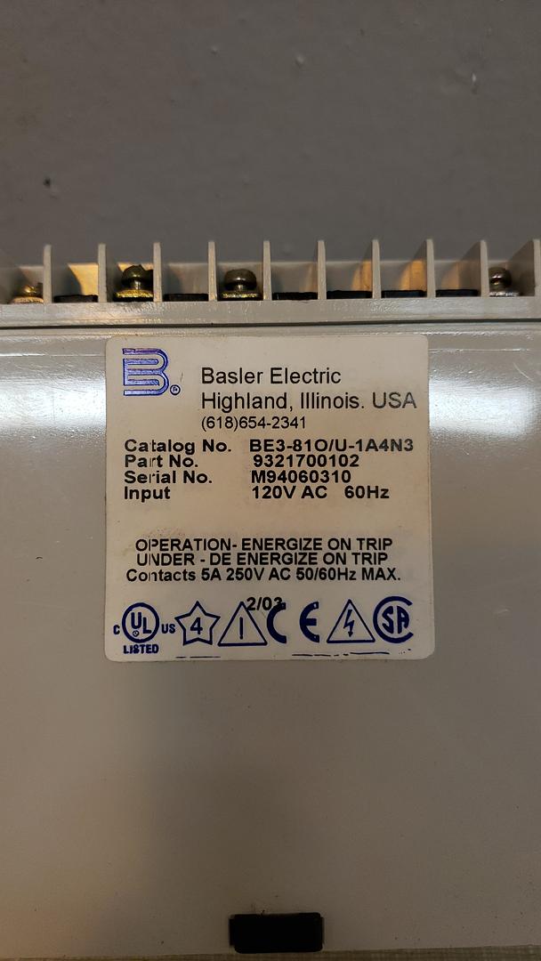 Basler Electric BE381O/U1A4N3(S6LLST9015)