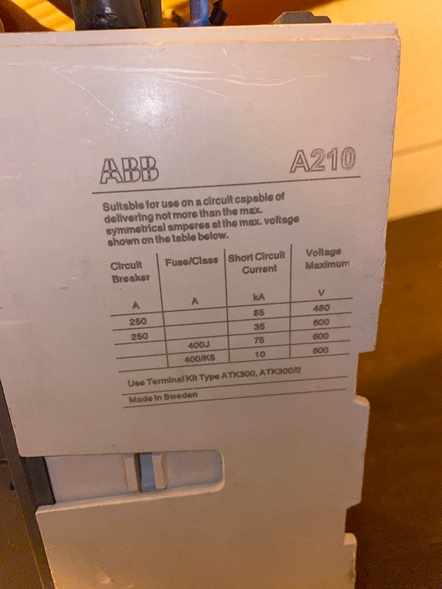 NOFUEL AC Contactor ABB 350A A210 A210-30(S6LLST1530)