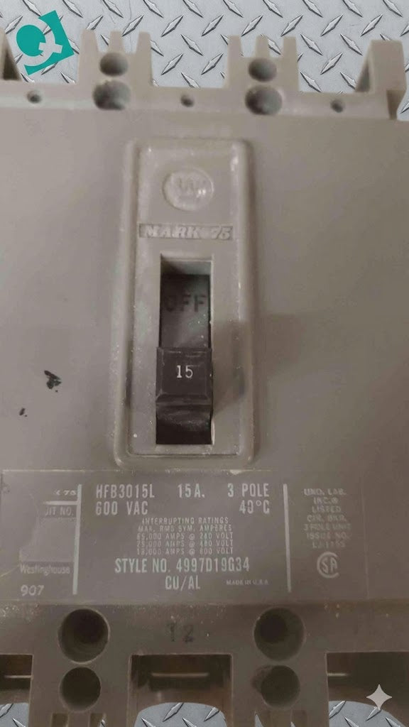 Westinghouse 15A 600VAC 3 Pole Breaker HFB3015L (SKU: 109606)