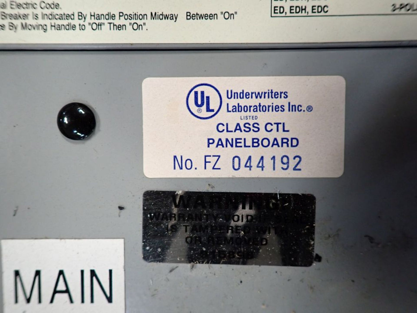 100A Cutler Hammer Pow-R-Line PRL3A Panelboard 208/120V 3PH w/ Circuit Breakers
